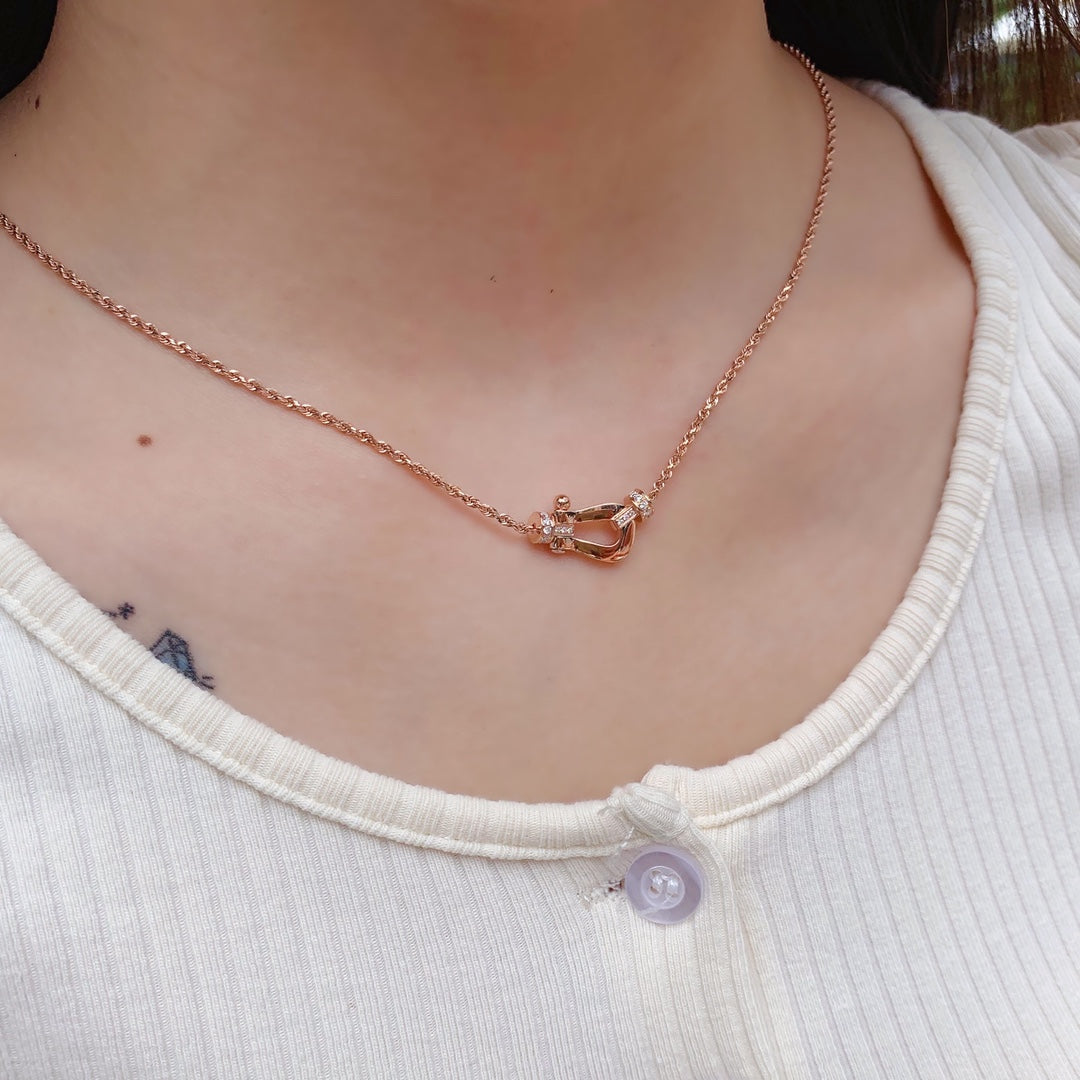 DIANA FORCE 10 PINK GOLD DIAMOND NECKLACE