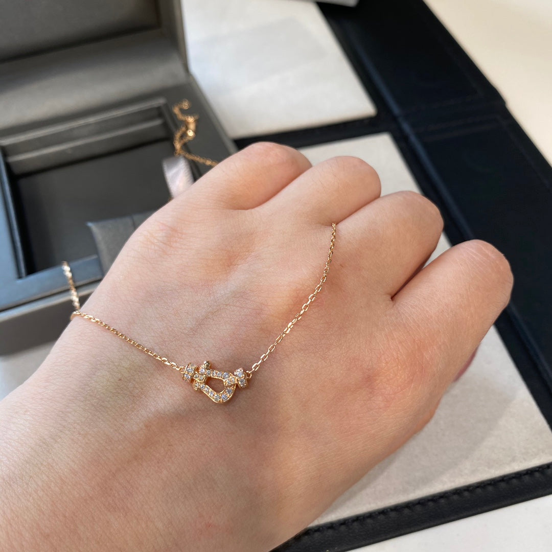 DIANA FORCE 10 DIAMOND PINK GOLD NECKLACE MINI MODEL