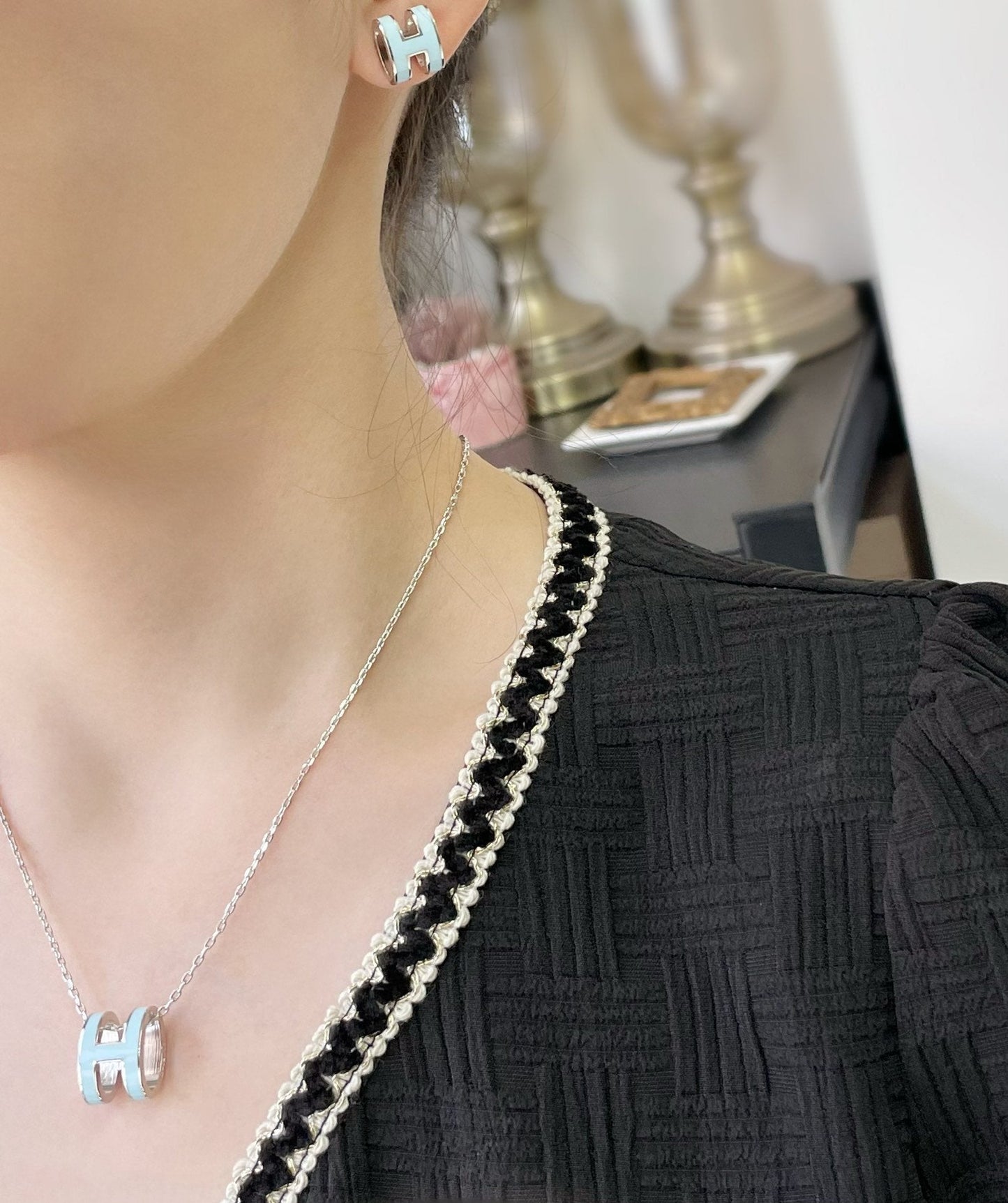 BOUCLES D'OREILLES DIANA POP H BLEU CIEL
