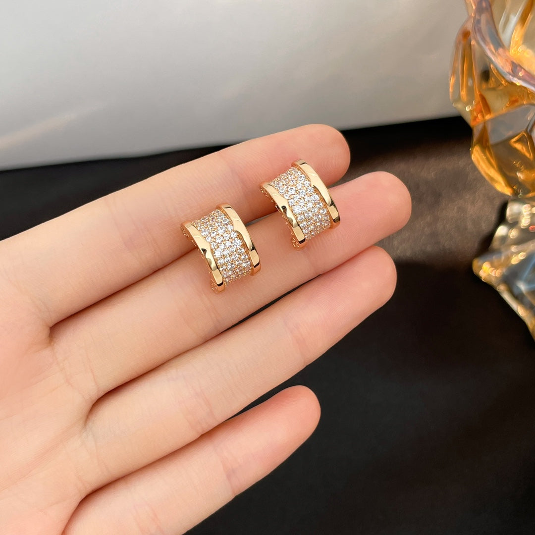 DIANA ZERO 1 DIAMOND PAVED EARRINGS