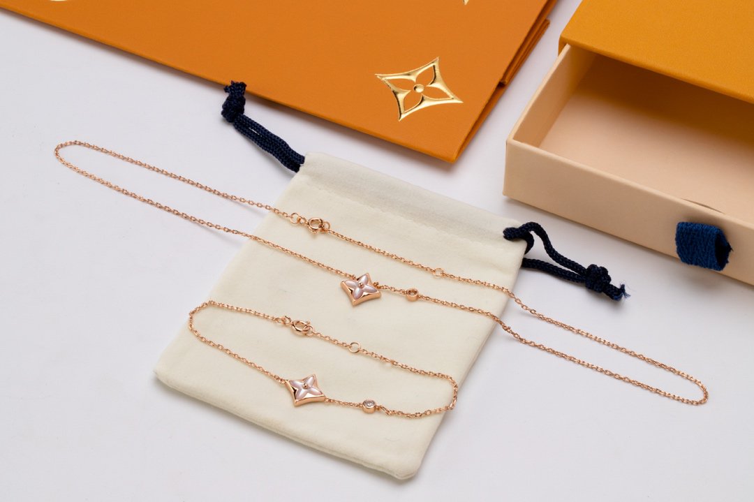 DIANA STAR PINK MOP 1 DIAMOND PINK GOLD NECKLACE