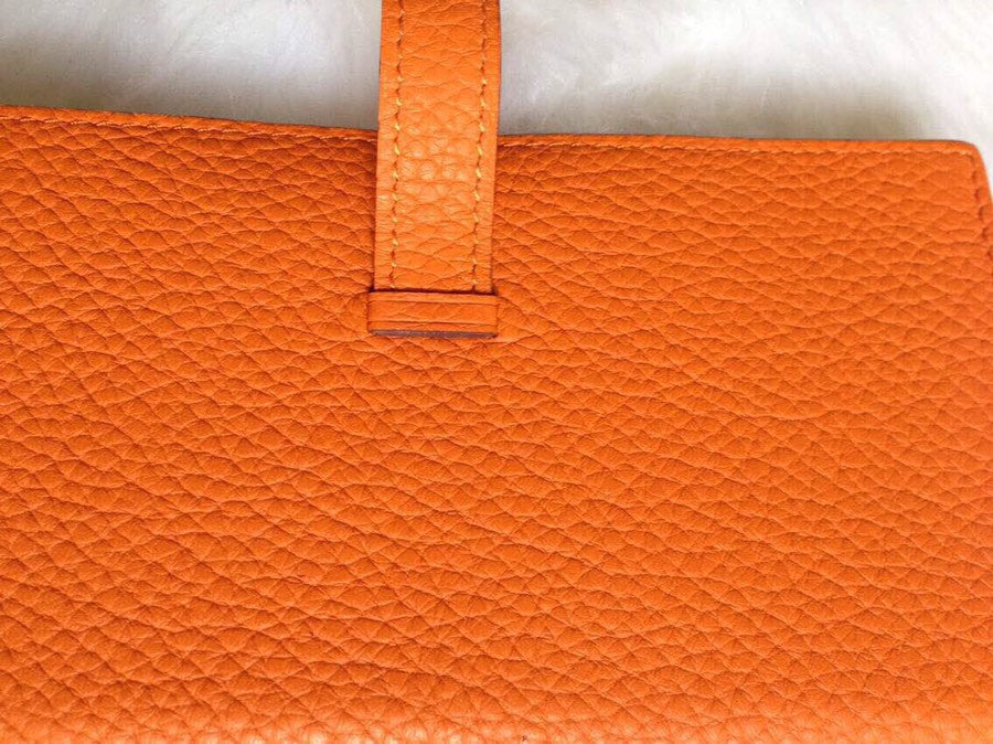 HM BEARN WALLET 17.5 ORANGE TOGO SILVER HARDWARE