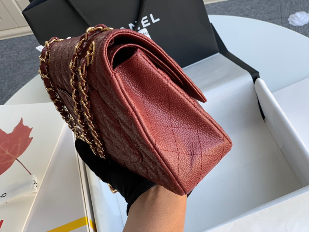 flap bag medium 25 wine caviar ghw