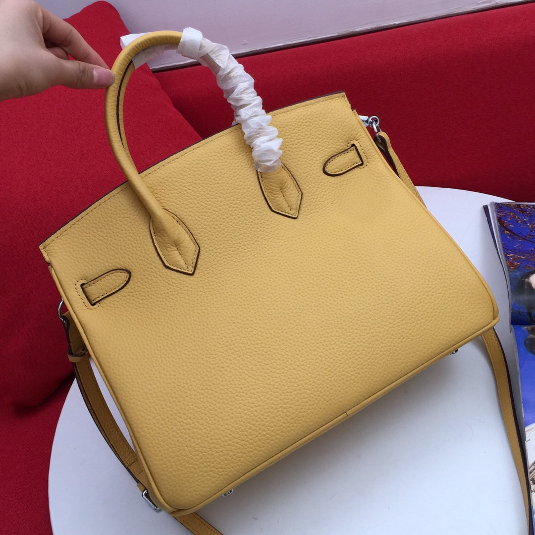 HM BIRKIN 30 CM BAG MUSTARD CALFSKIN SILVER HARDWARE