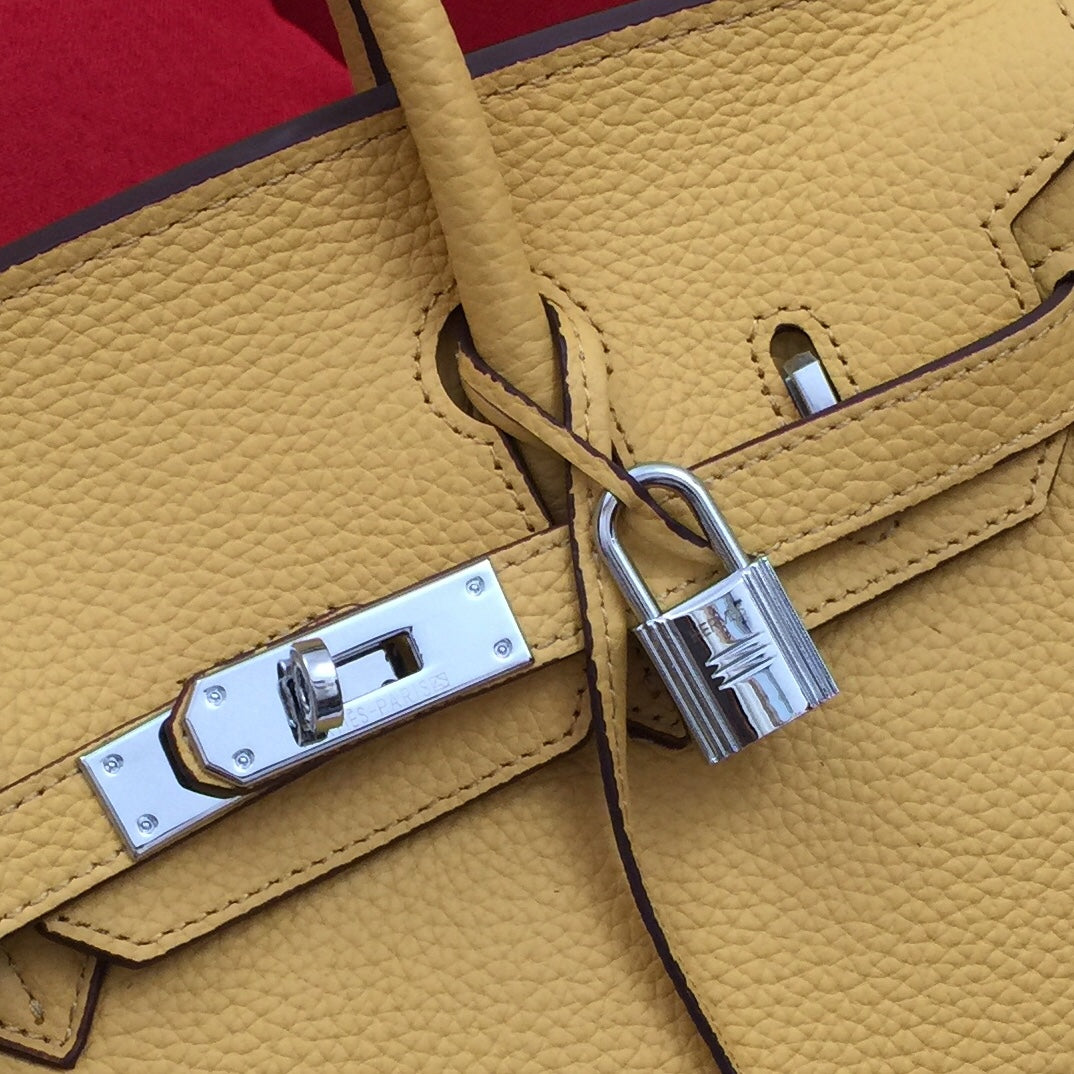 HM BIRKIN 30 CM BAG MUSTARD CALFSKIN SILVER HARDWARE