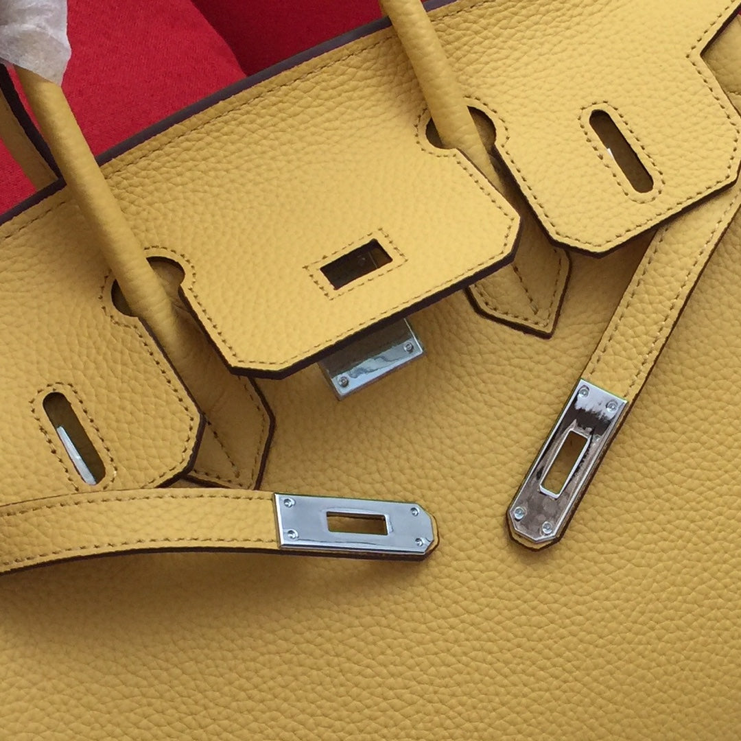 HM BIRKIN 30 CM BAG MUSTARD CALFSKIN SILVER HARDWARE