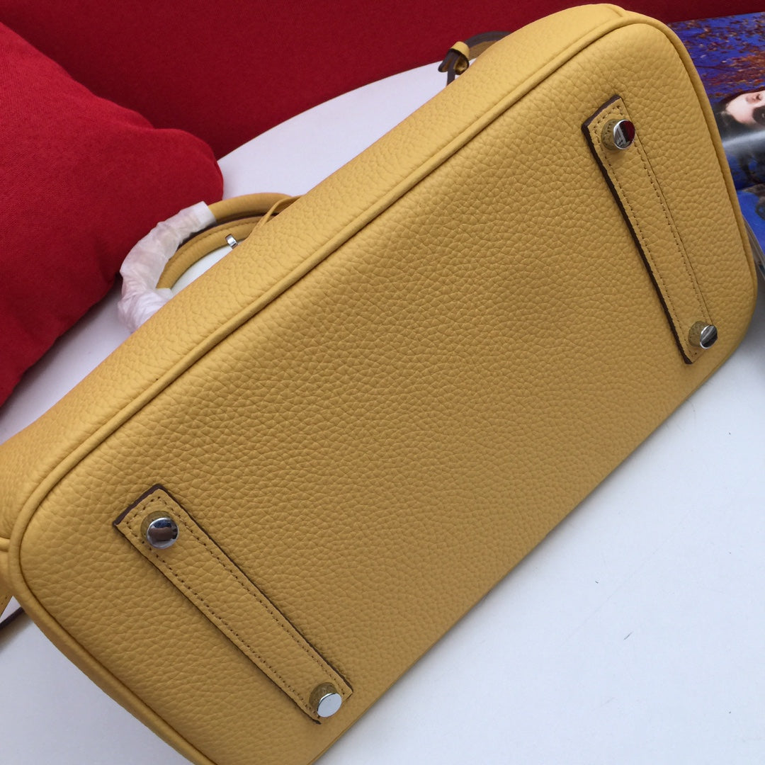 HM BIRKIN 30 CM BAG MUSTARD CALFSKIN SILVER HARDWARE
