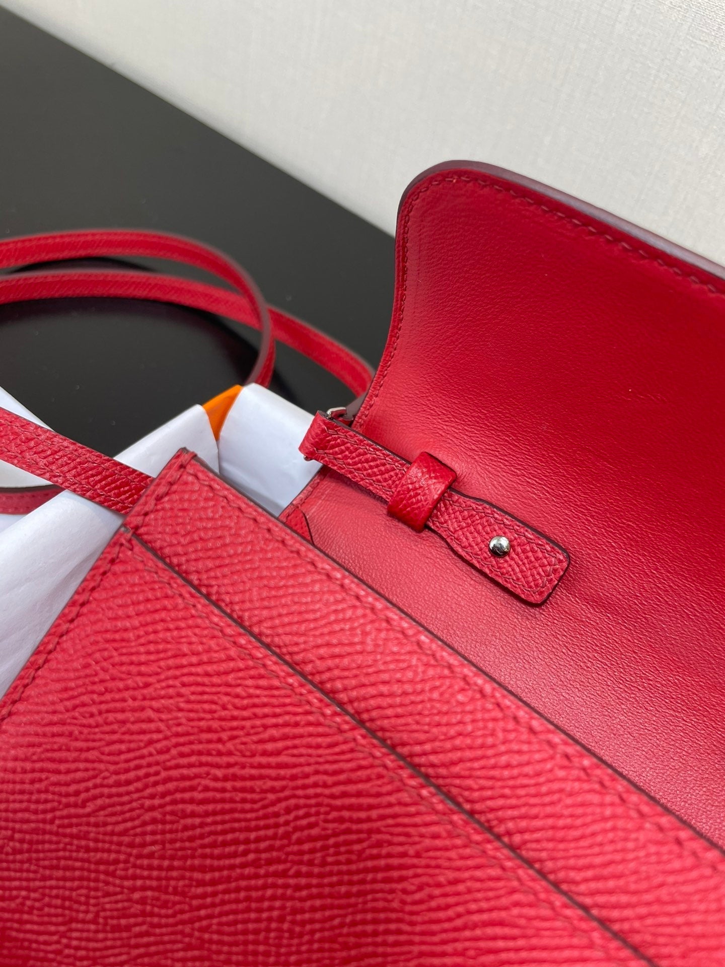 CONSTANCE TO GO 20.5 RED EPSOM SILVER HARDWARE