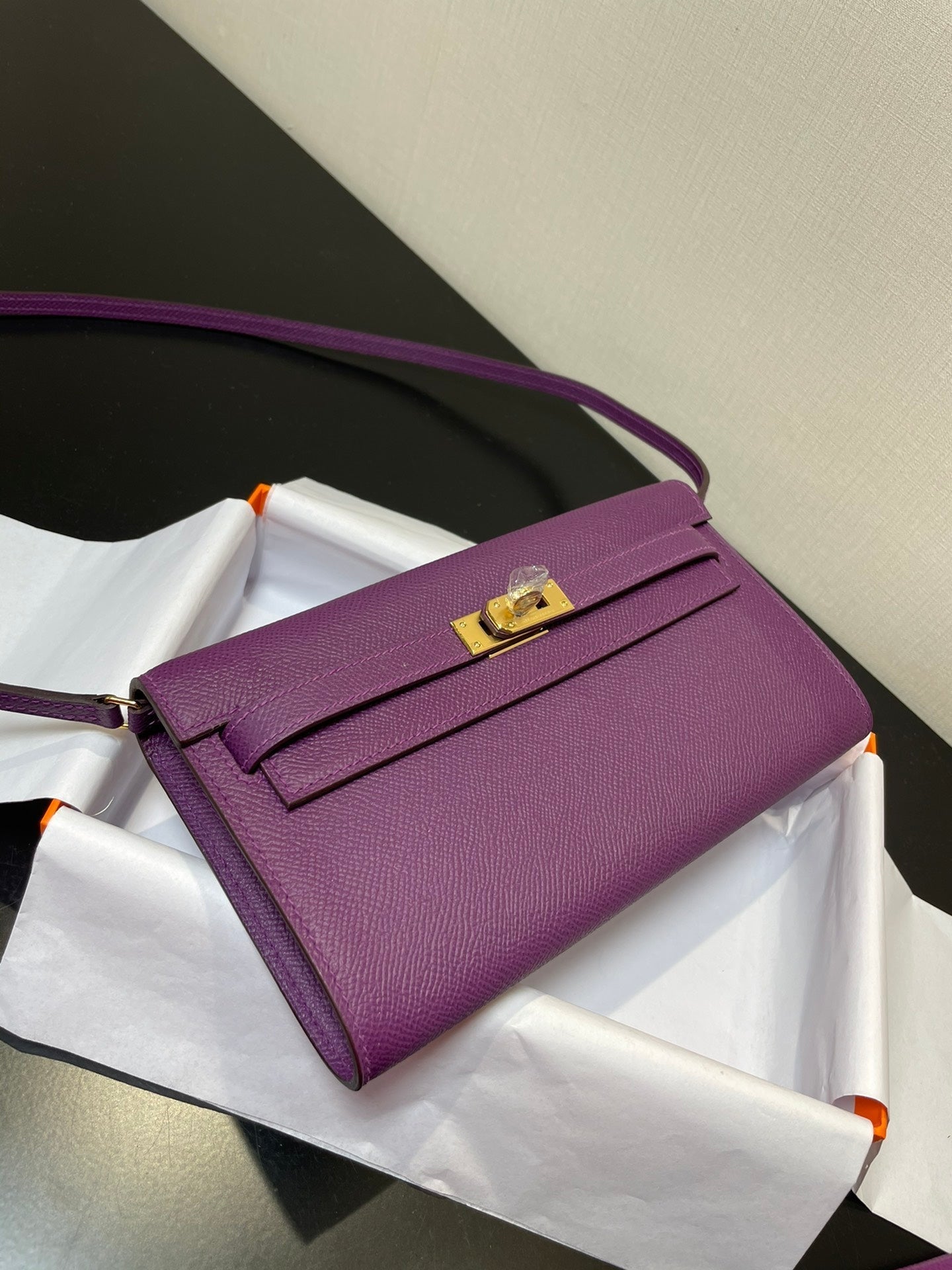 kelly woc 20.5 purple epsom gold hardware