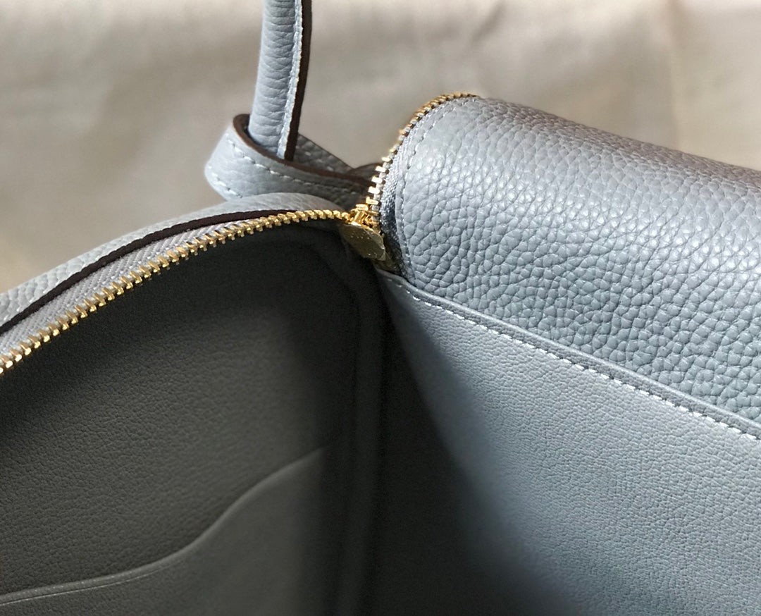 HM LINDY 26 BAG TEMPERED GRAY TAURILLON CLEMENCE LEATHER