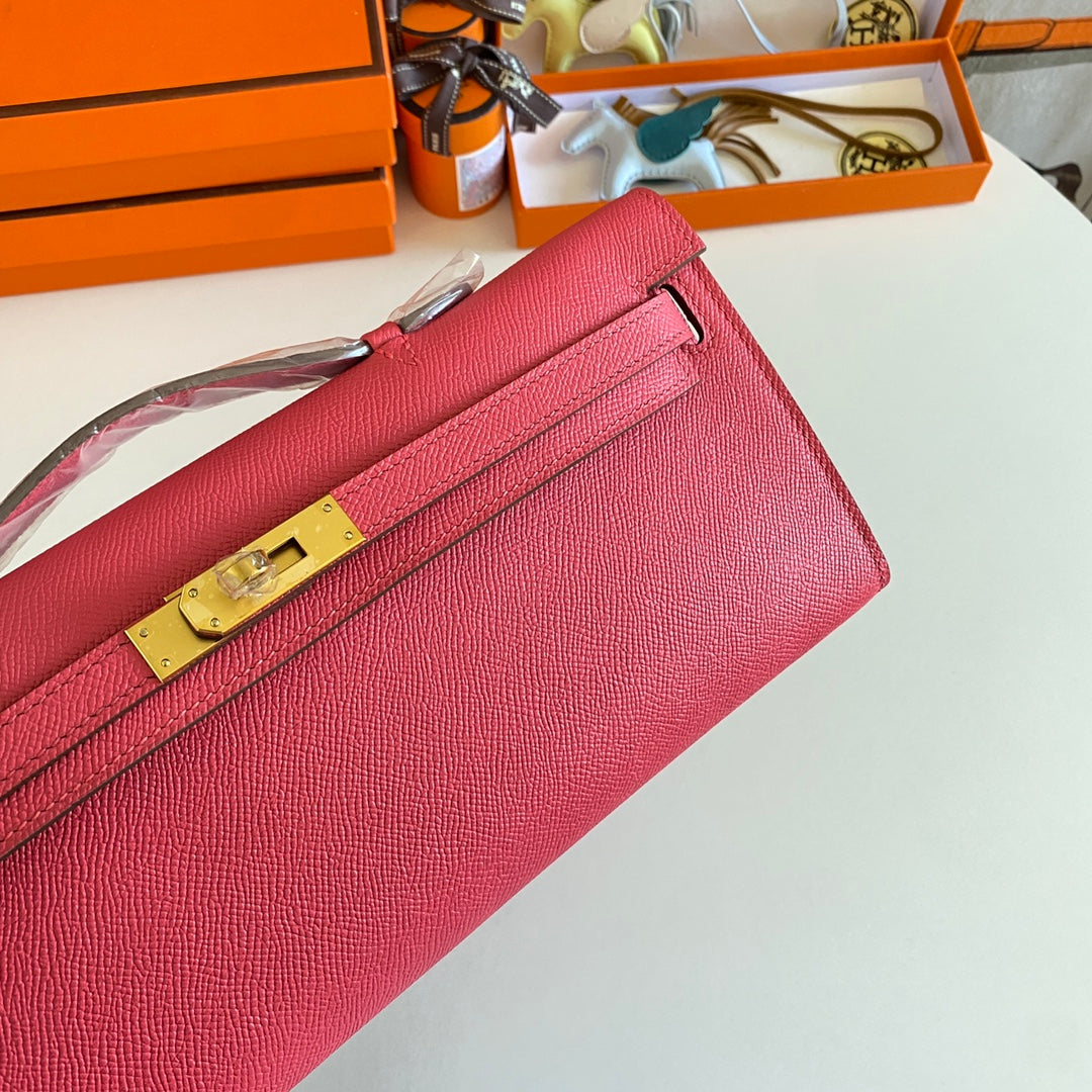 HM Kelly Cut 31 Amaranth Epsom Leather Gold Hardware 229042
