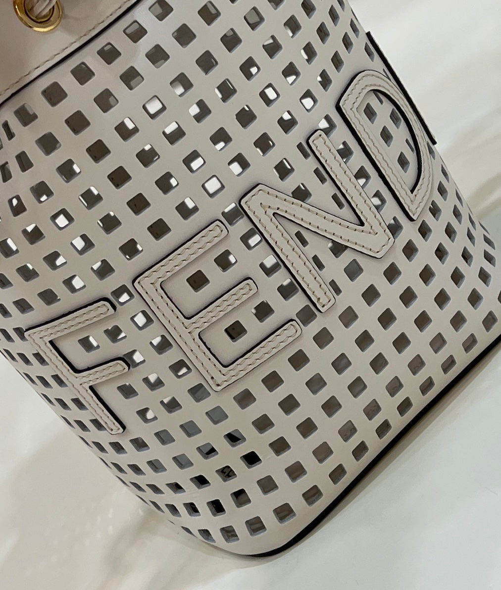 MON TRESOR 19 IN WHITE PERFORATED CALFSKIN