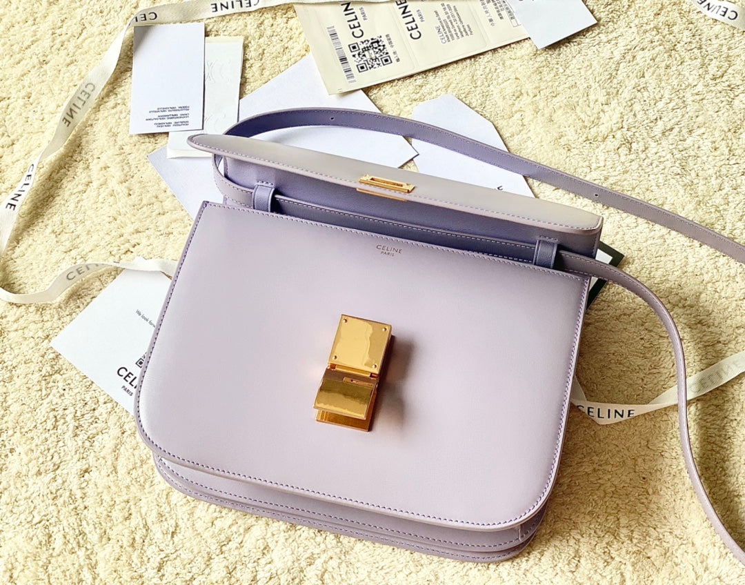 CELINE MEDIUM CLASSIQUE BAG 24CM LIGHT PURPLE CALFSKIN