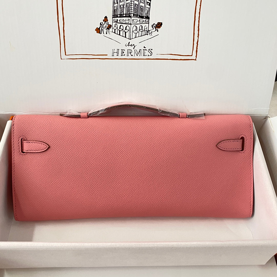 HM Kelly Cut 31 Pink Pastel Epsom Leather Silver Hardware 229064