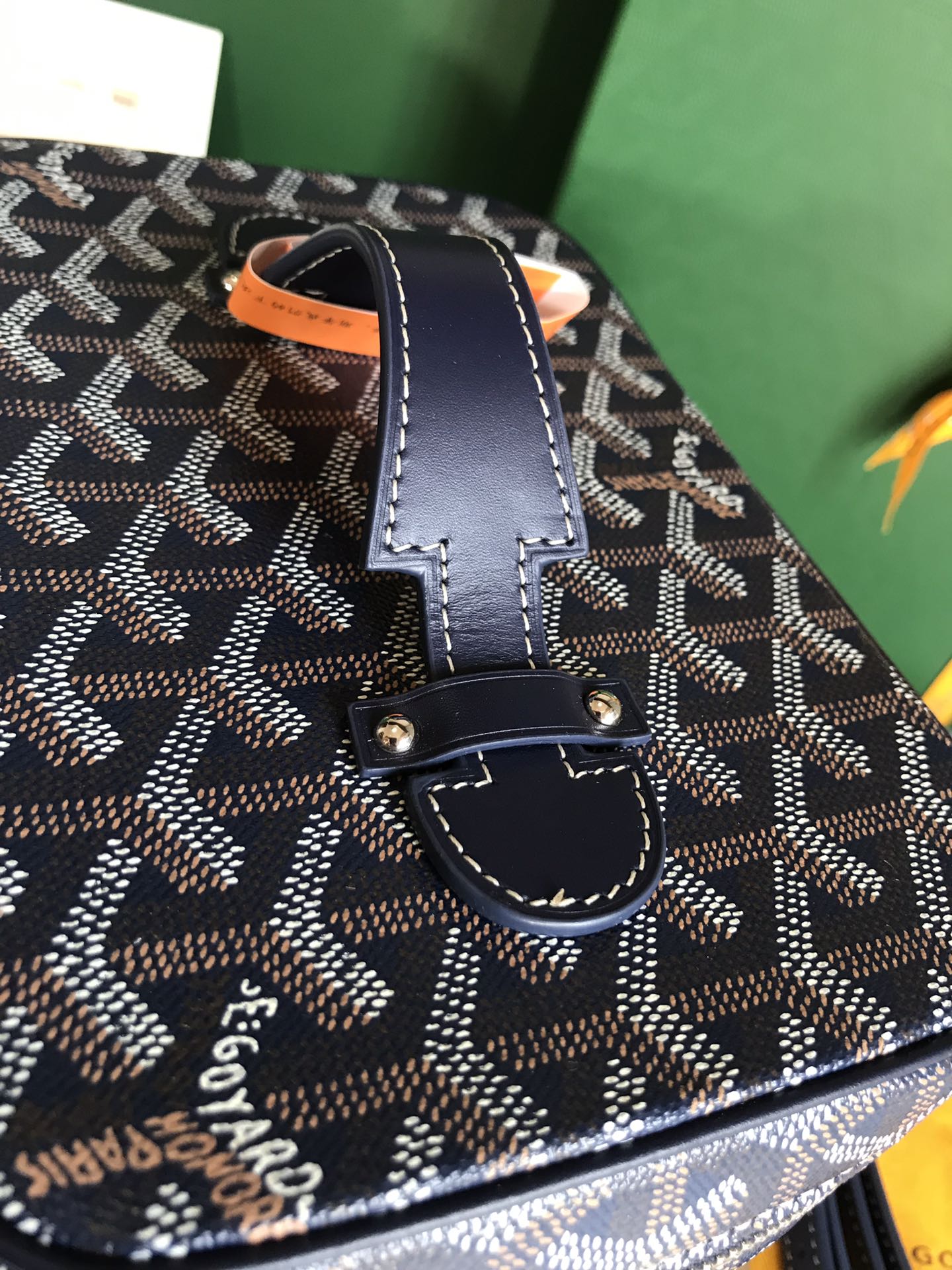 MUSE VANITY CASE 20 IN NAVY BLUE GOYARDINE CANVAS