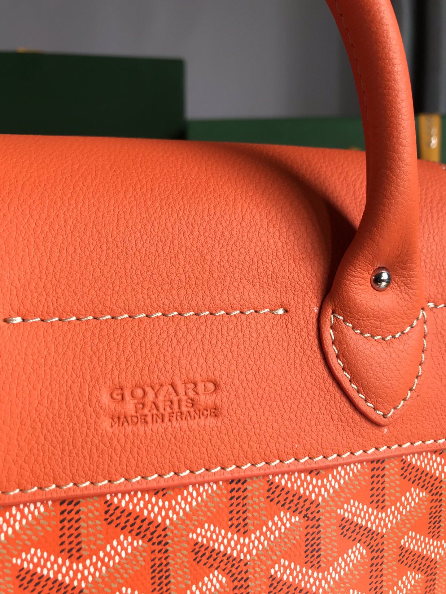 ALPIN MINI BACKPACK 21 IN ORANGE LAMBSKIN AND GOYARDINE CANVAS