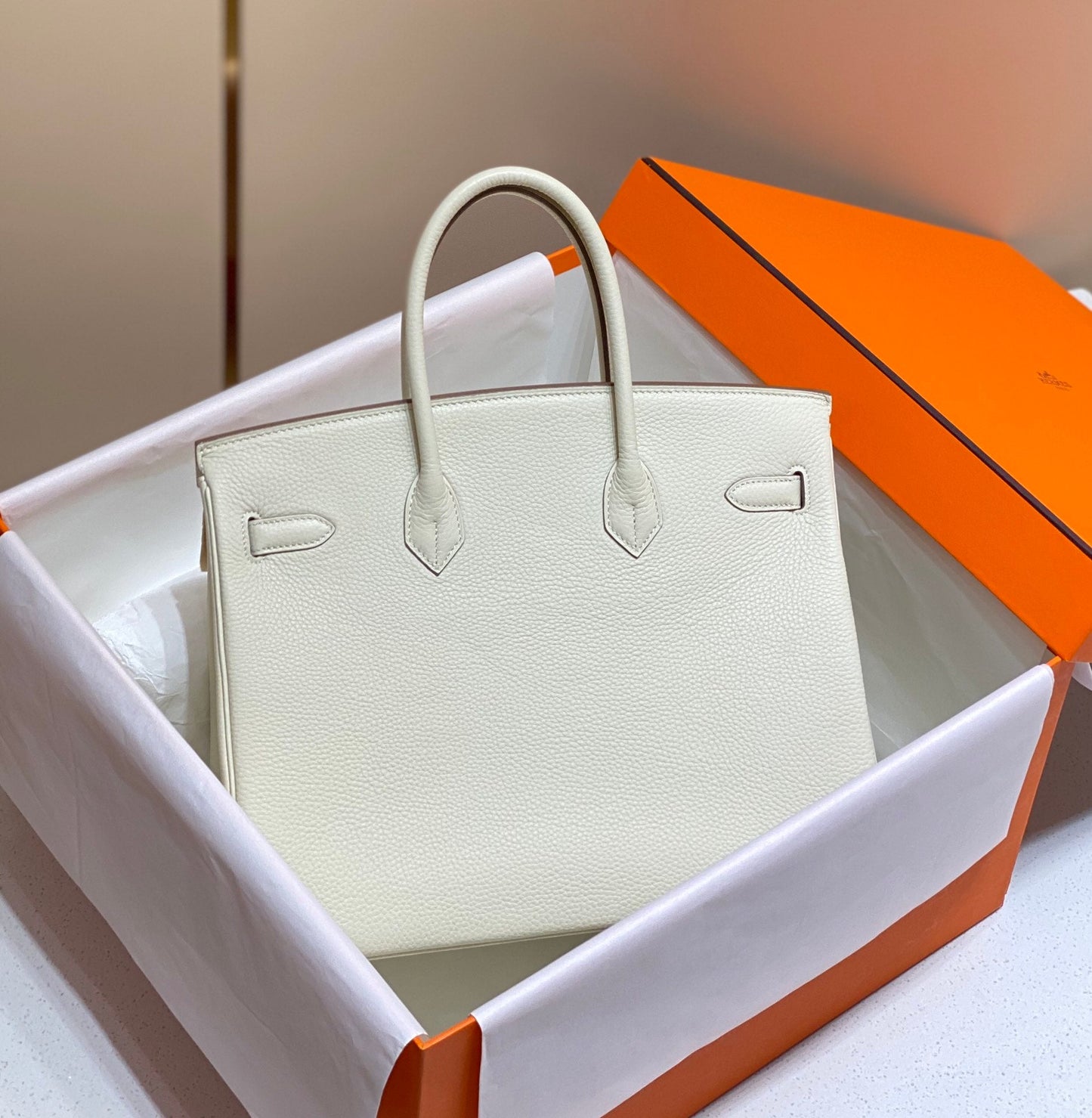 HM BIRKIN 35CM WHITE TOGO LEATHER GOLD HARDWARE
