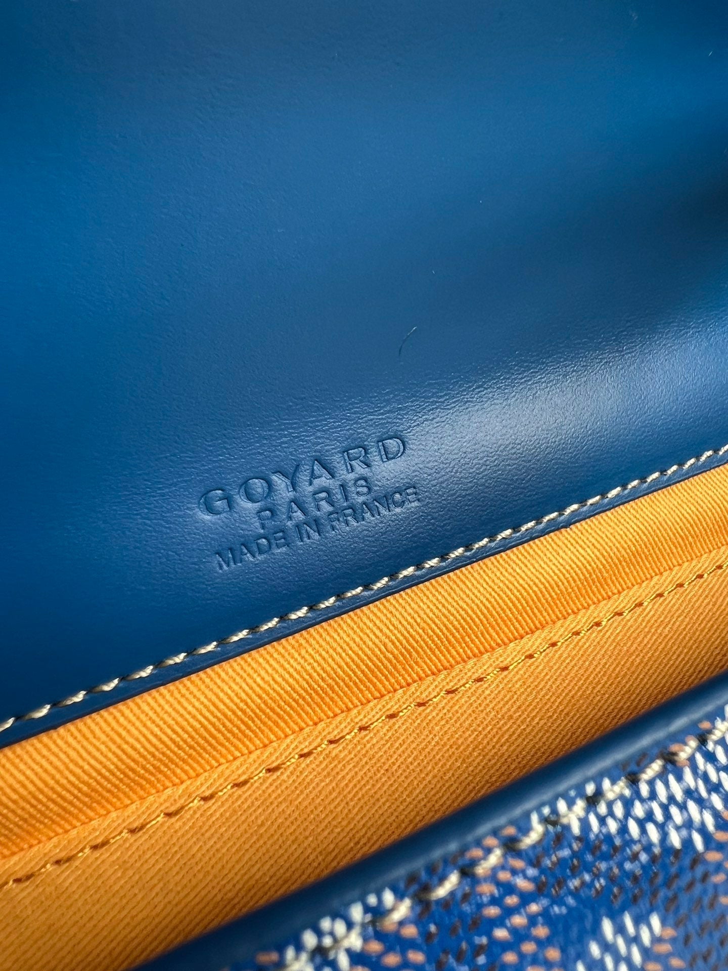 MONTE-CARLO PM CLUTCH 25 IN SAPPHIRE BLUE GOYARDINE CANVAS