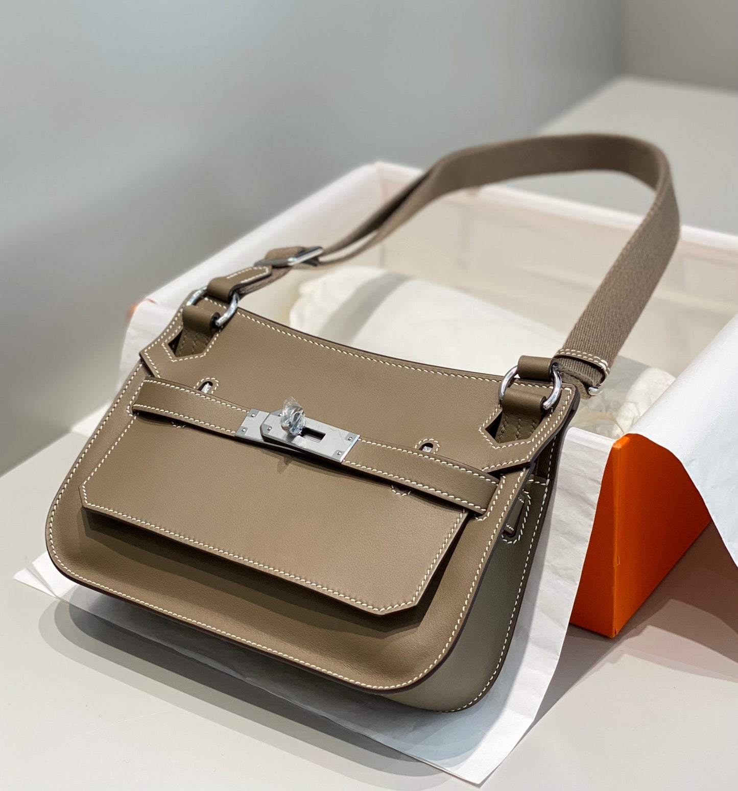 HM JYPSI¨¨RE MINI 23 TAN CALFSKIN SILVER HARDWARE