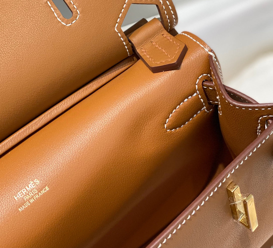 HM JYPSI¨¨RE MINI 23 BRONZE CALFSKIN GOLD HARDWARE