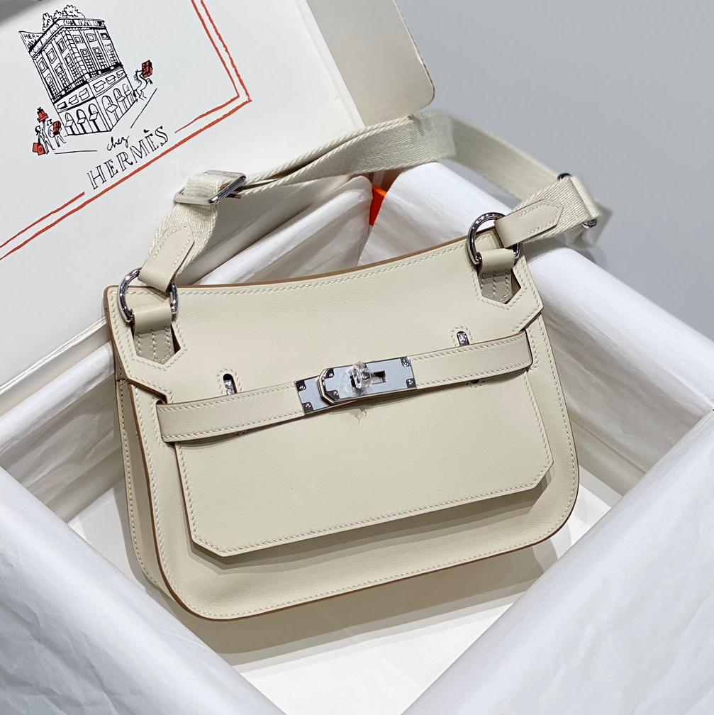 HM JYPSI¨¨RE MINI 23 CREAM CALFSKIN SILVER HARDWARE