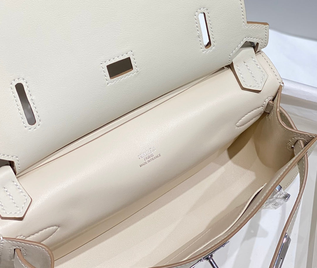 HM JYPSI¨¨RE MINI 23 CREAM CALFSKIN SILVER HARDWARE