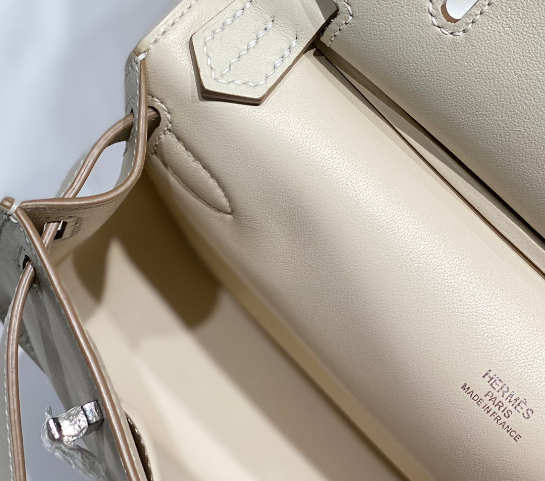 HM JYPSI¨¨RE MINI 23 CREAM CALFSKIN SILVER HARDWARE