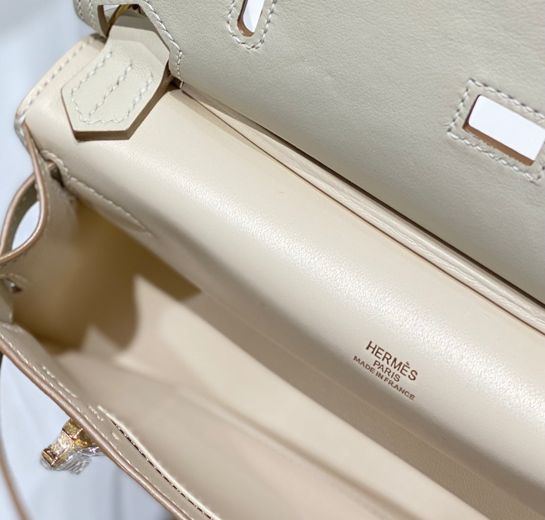 HM JYPSI¨¨RE MINI 23 CREAM CALFSKIN GOLD HARDWARE