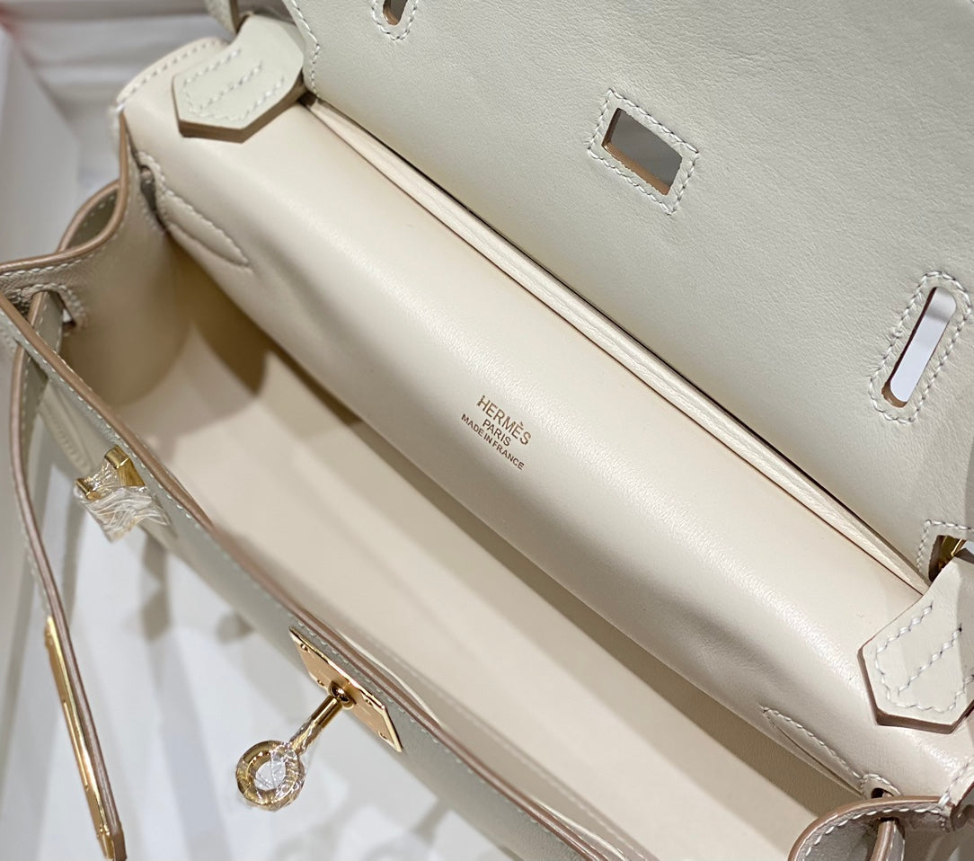HM JYPSI¨¨RE MINI 23 CREAM CALFSKIN GOLD HARDWARE