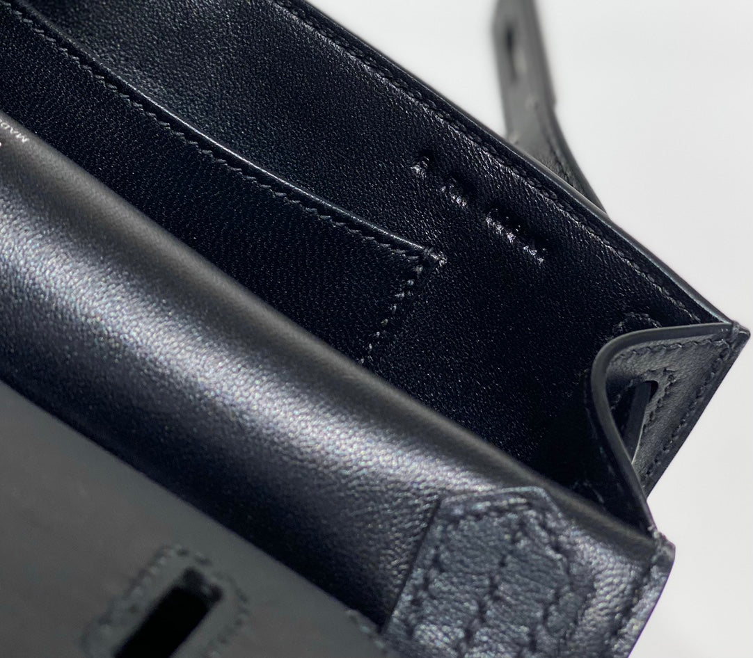 HM JYPSI¨¨RE MINI 23 BLACK CALFSKIN SILVER HARDWARE