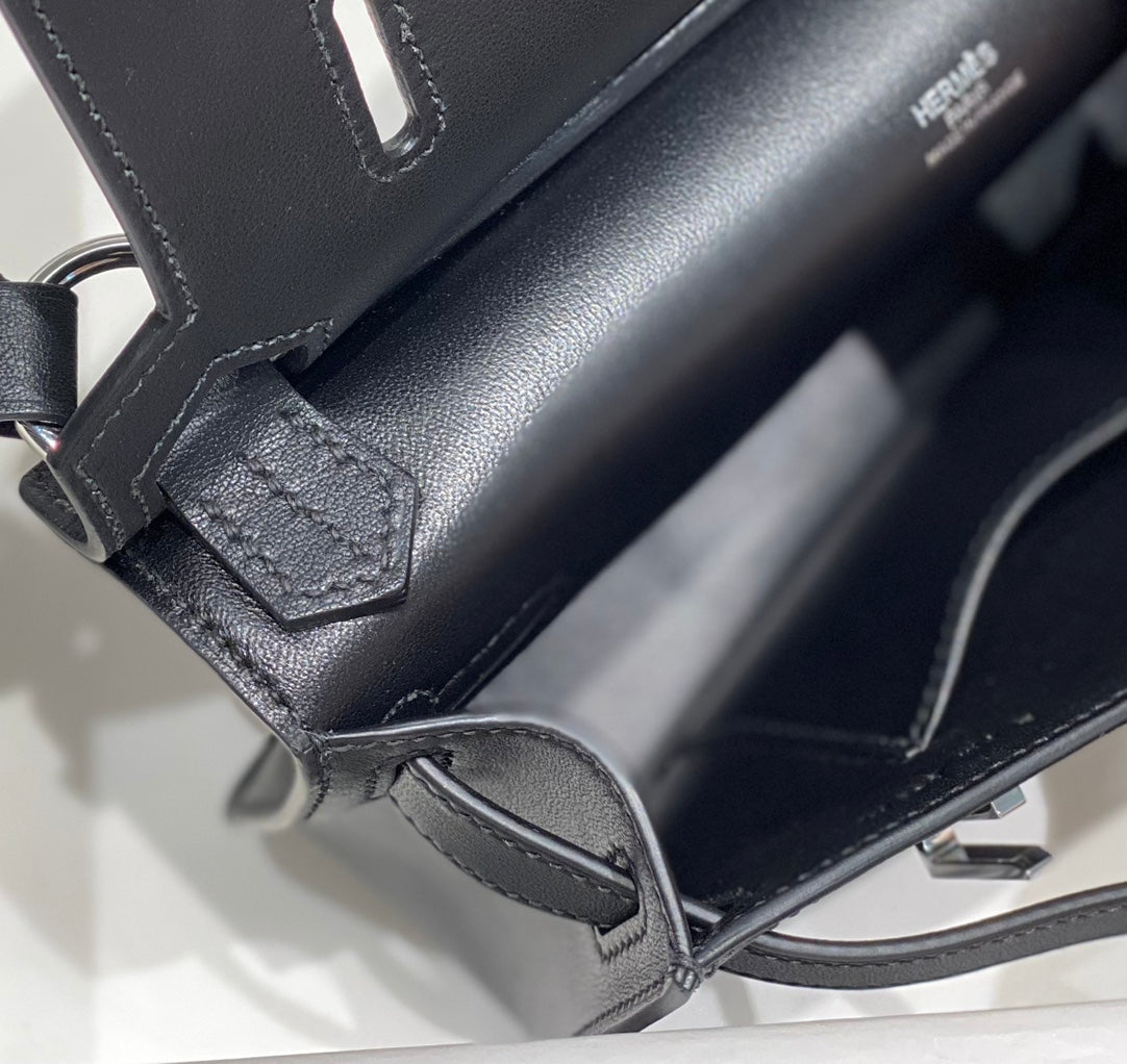 HM JYPSI¨¨RE MINI 23 BLACK CALFSKIN SILVER HARDWARE