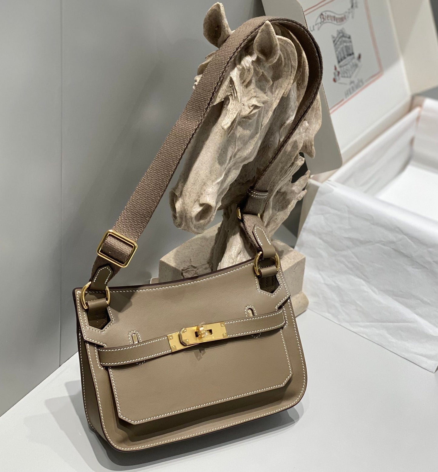 HM JYPSI¨¨RE MINI 23 TAN CALFSKIN GOLD HARDWARE