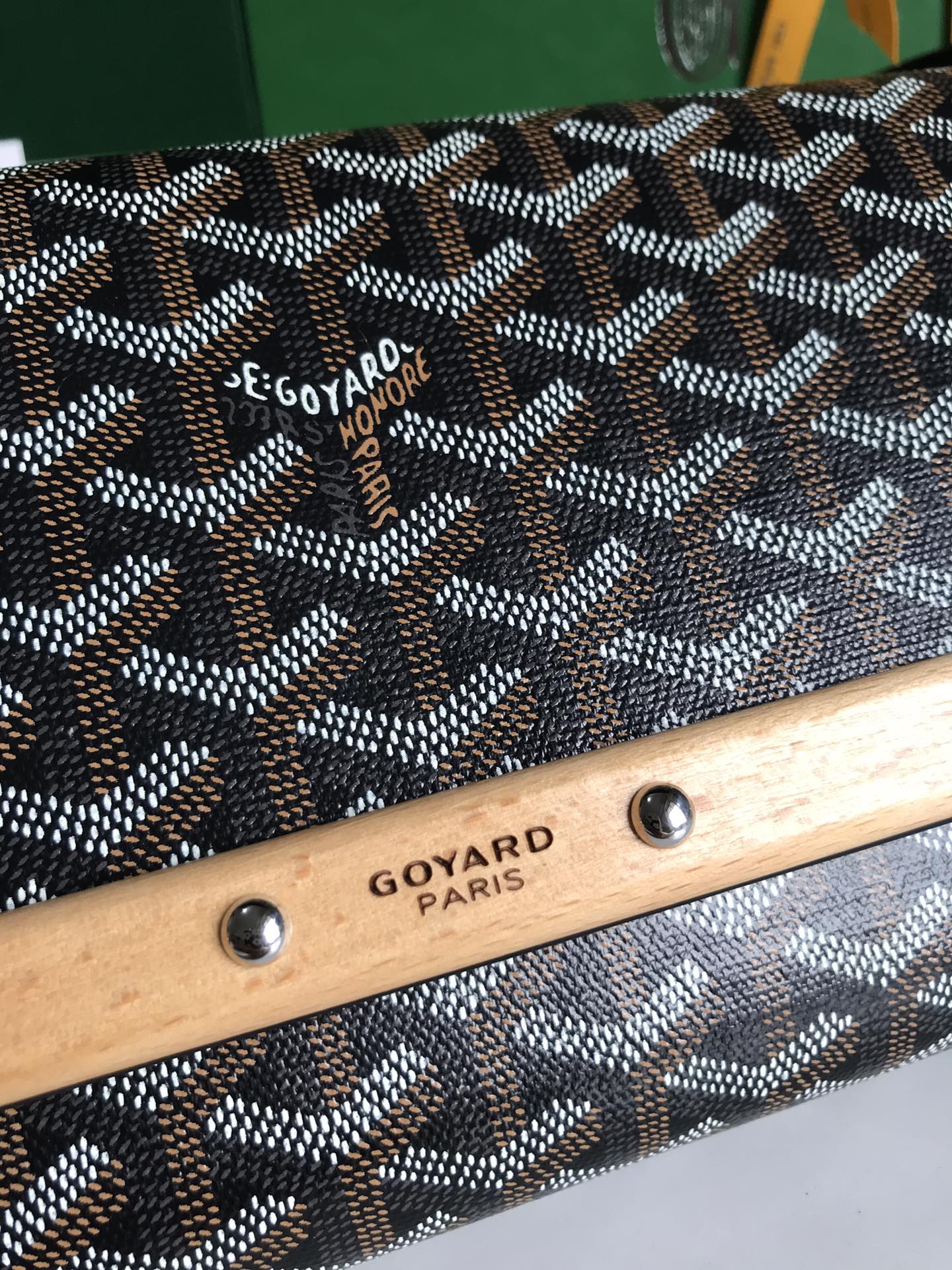 MONTE-CARLO PM CLUTCH 25 IN BLACK GOYARDINE CANVAS