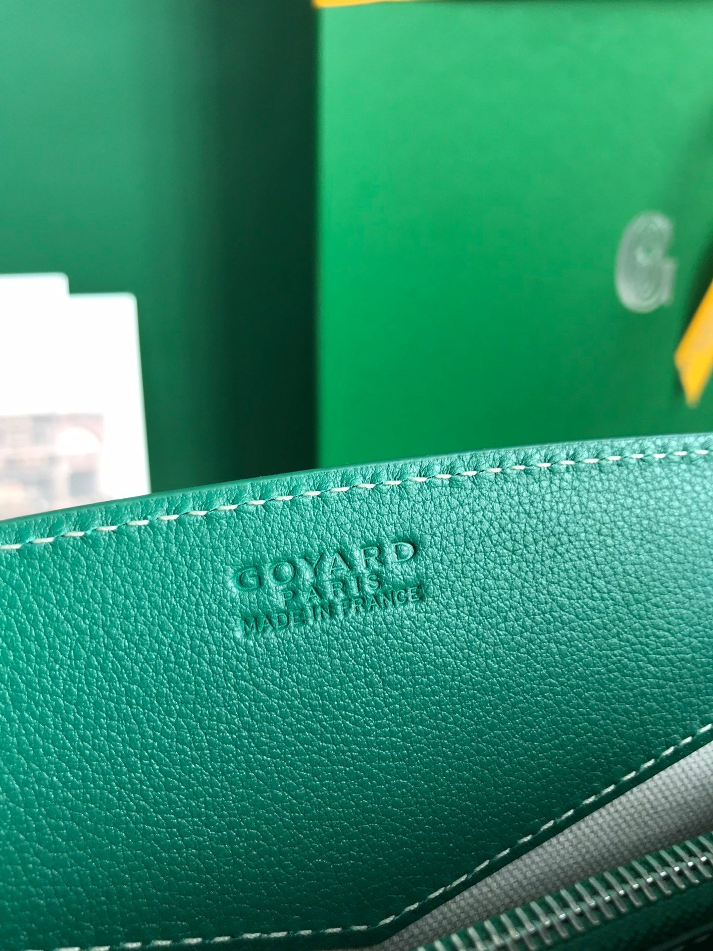 ROUETTE STRUCTUR¨¦ MINI BAG 21 IN GREEN GOYARDINE CANVAS AND CALFSKIN