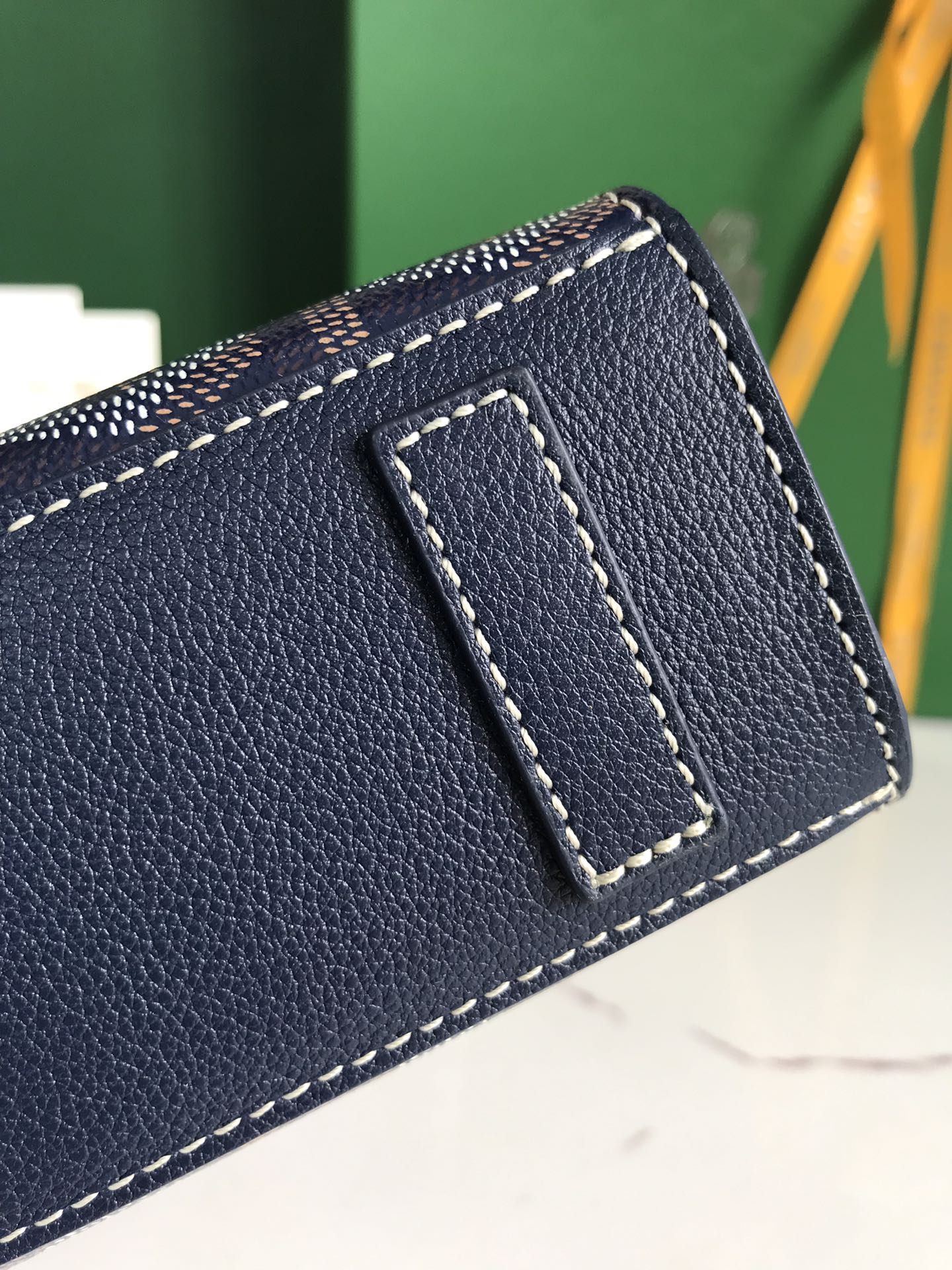 ROUETTE STRUCTUR¨¦ MINI BAG 21 IN NAVY BLUE GOYARDINE CANVAS AND CALFSKIN
