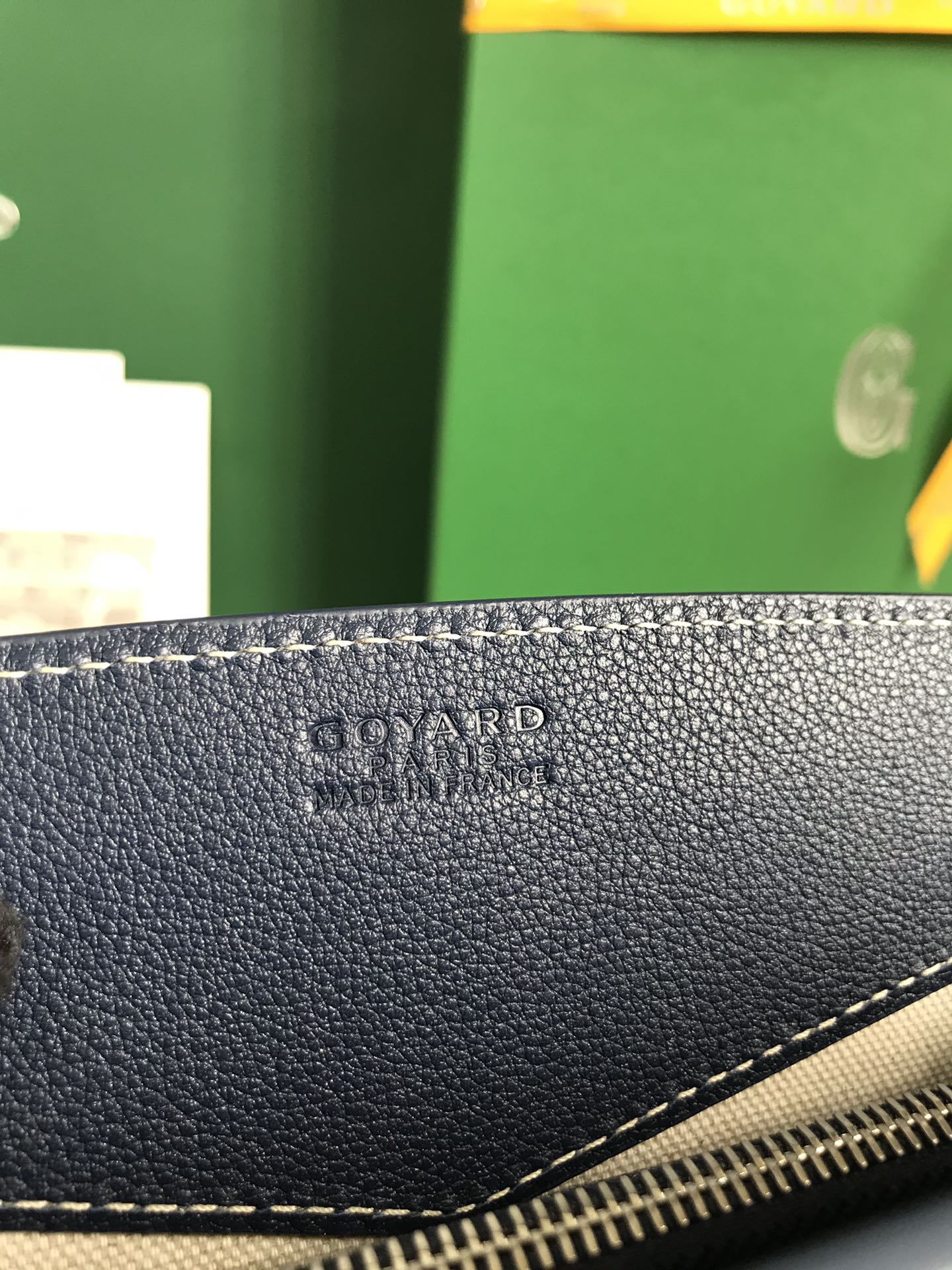 ROUETTE STRUCTUR¨¦ MINI BAG 21 IN NAVY BLUE GOYARDINE CANVAS AND CALFSKIN