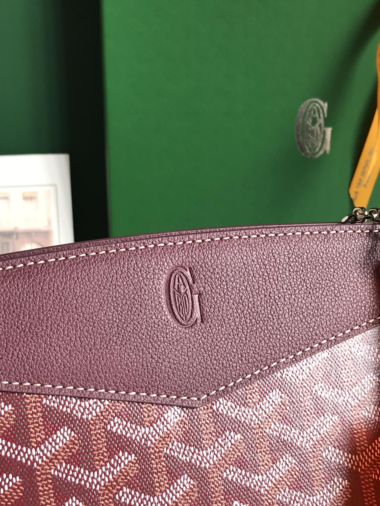 ROUETTE STRUCTUR¨¦ MINI BAG 21 IN WINE RED GOYARDINE CANVAS AND CALFSKIN