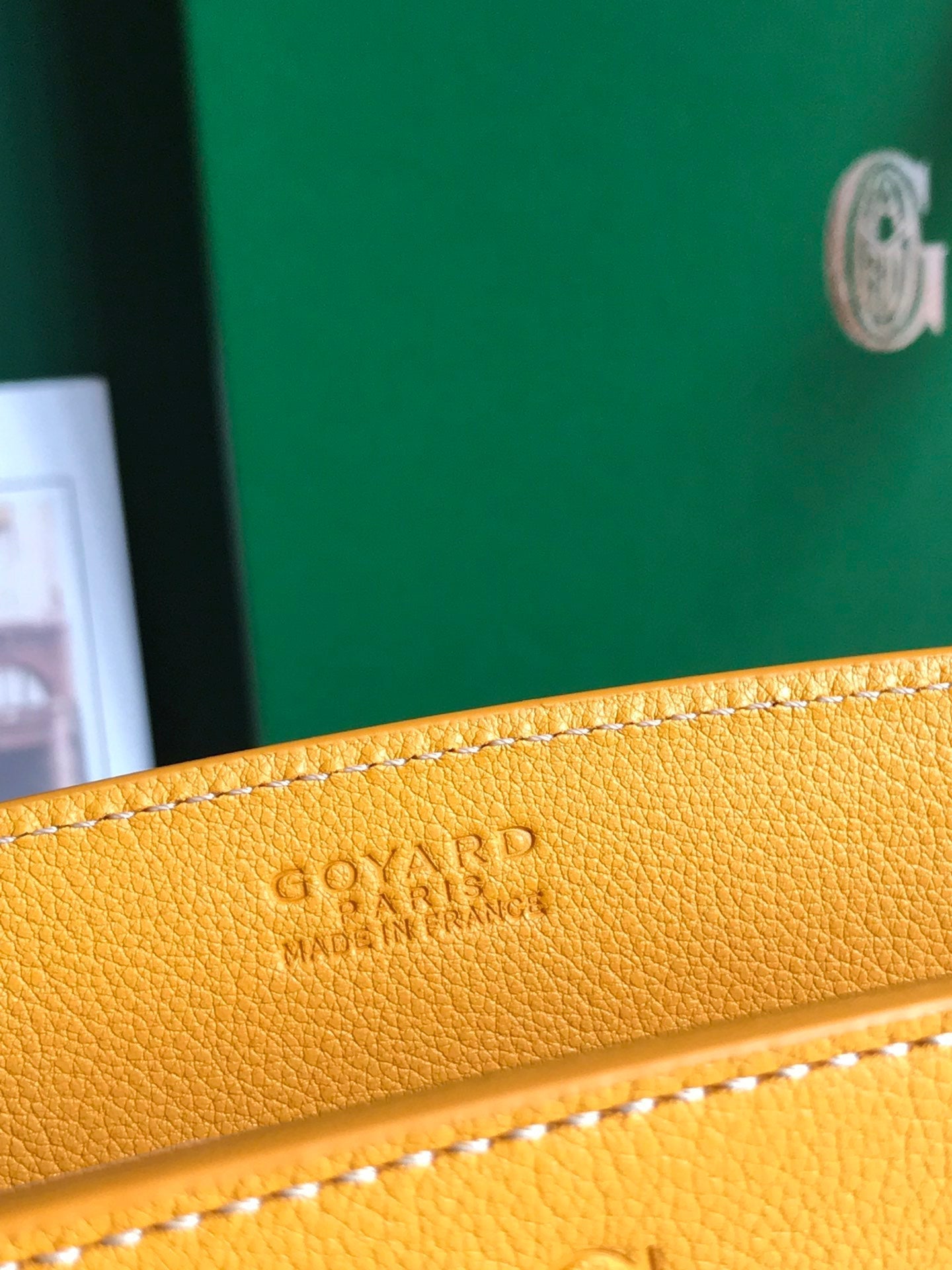 ROUETTE STRUCTUR¨¦ MINI BAG 21 IN YELLOW GOYARDINE CANVAS AND CALFSKIN