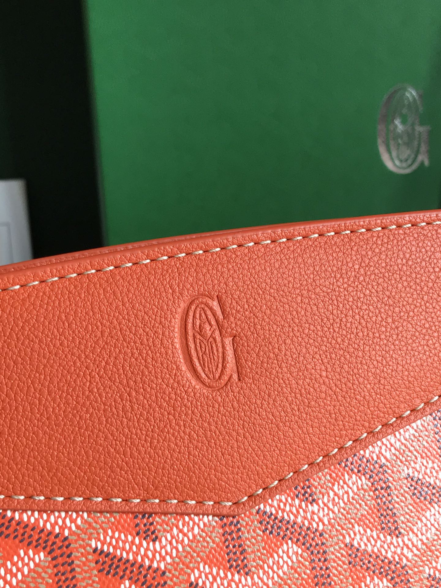ROUETTE STRUCTUR¨¦ MINI BAG 21 IN ORANGE GOYARDINE CANVAS AND CALFSKIN
