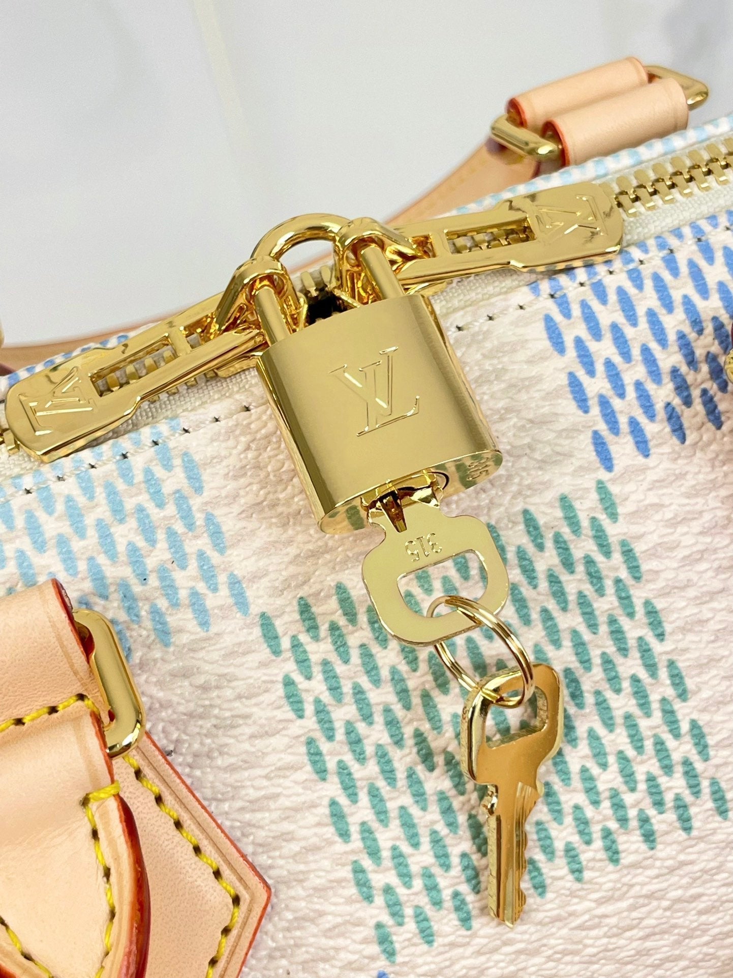 SPEEDY BANDOULI¨¨RE 20 IN PISTACHIO DAMIER GIANT CANVAS GOLD HARDWARE