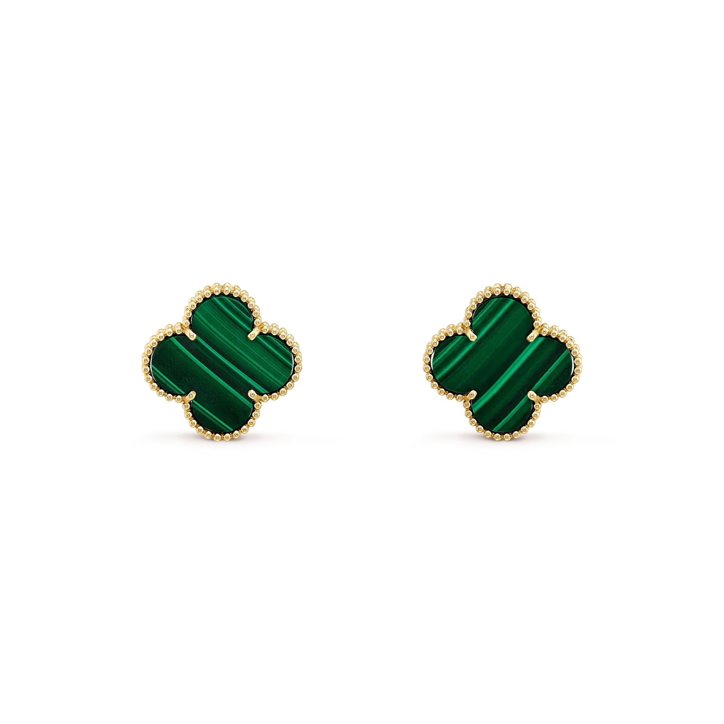 CLOVER MINI 9.5MM MALACHITE EARRINGS