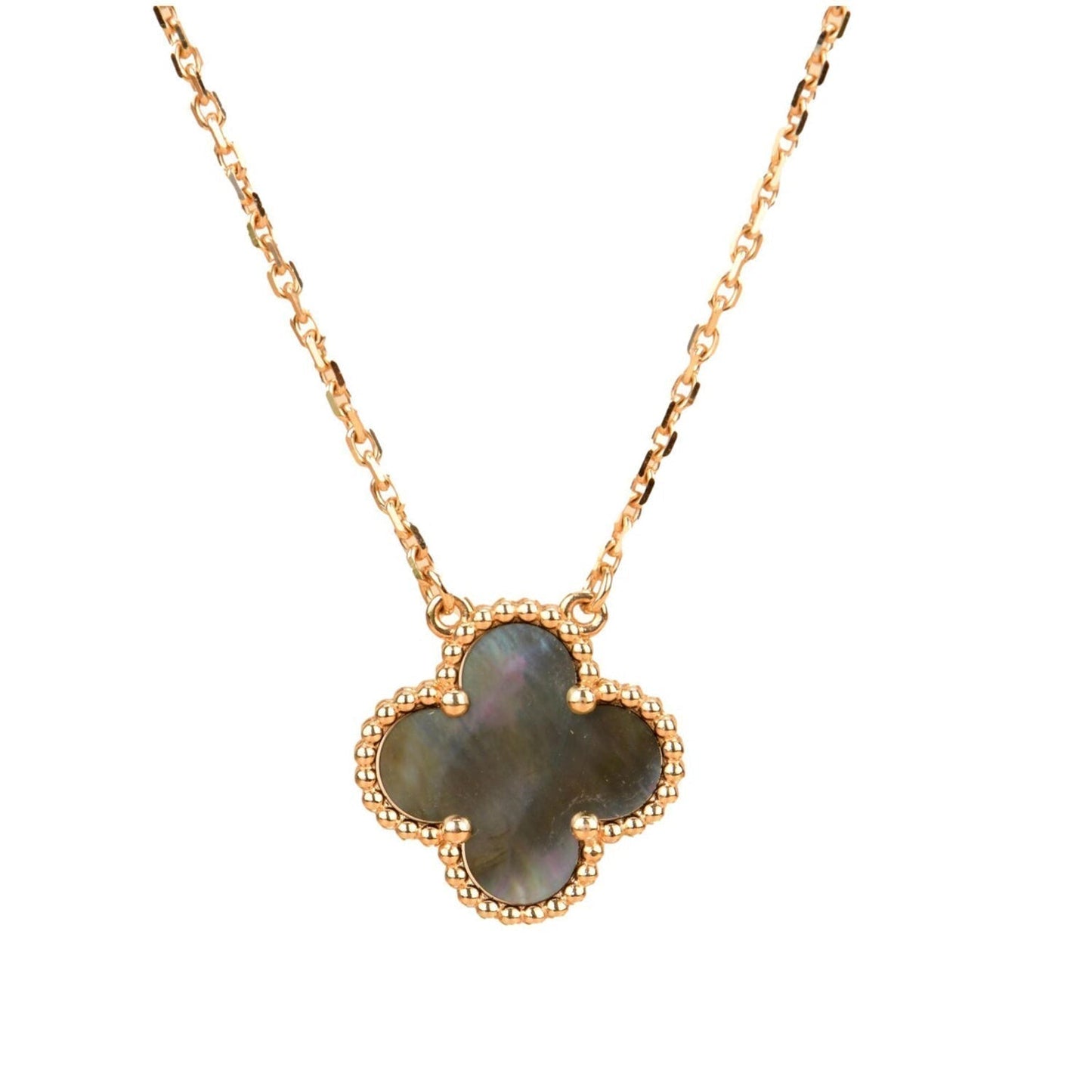 DIANA CLOVER 15MM GRAY MOTHER OF PEARL NECKLACE