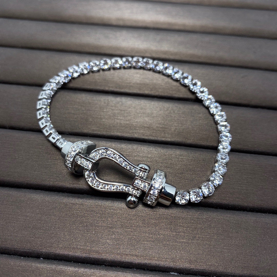 DIANA FORCE LARGE HORSESHOE FULL DIAMOND TENNIS BRACELET
