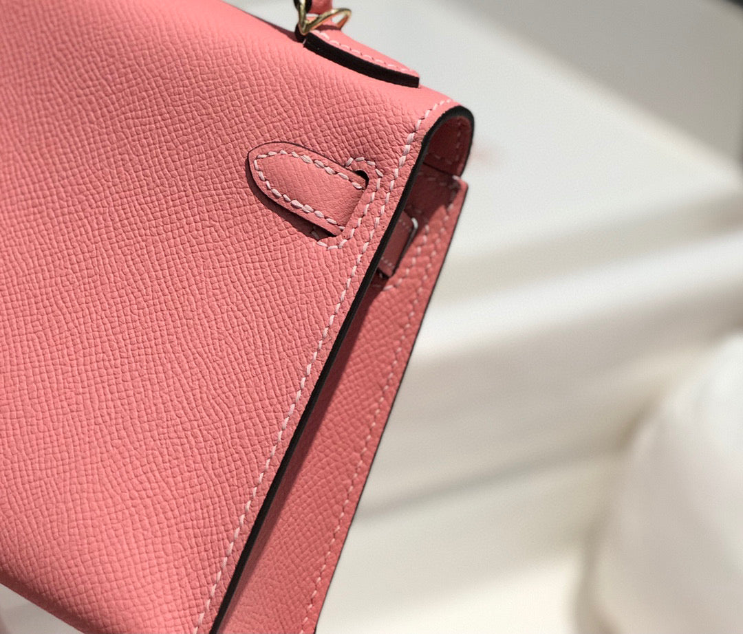 HM KELLY MINI 20 PINK EPSOM GOLD HARDWARE