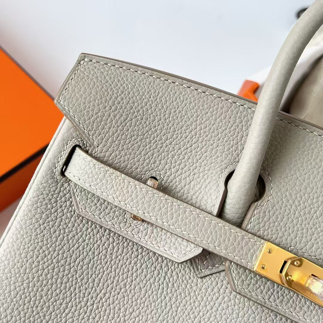 HM Birkin Bag Pearl Grey Togo Leather Gold Hardware