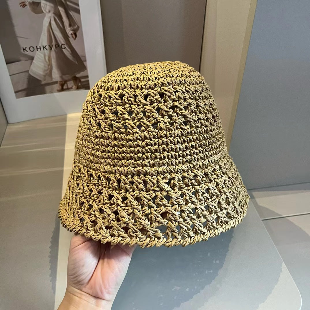Miu Beige Woven Fabric Hat
