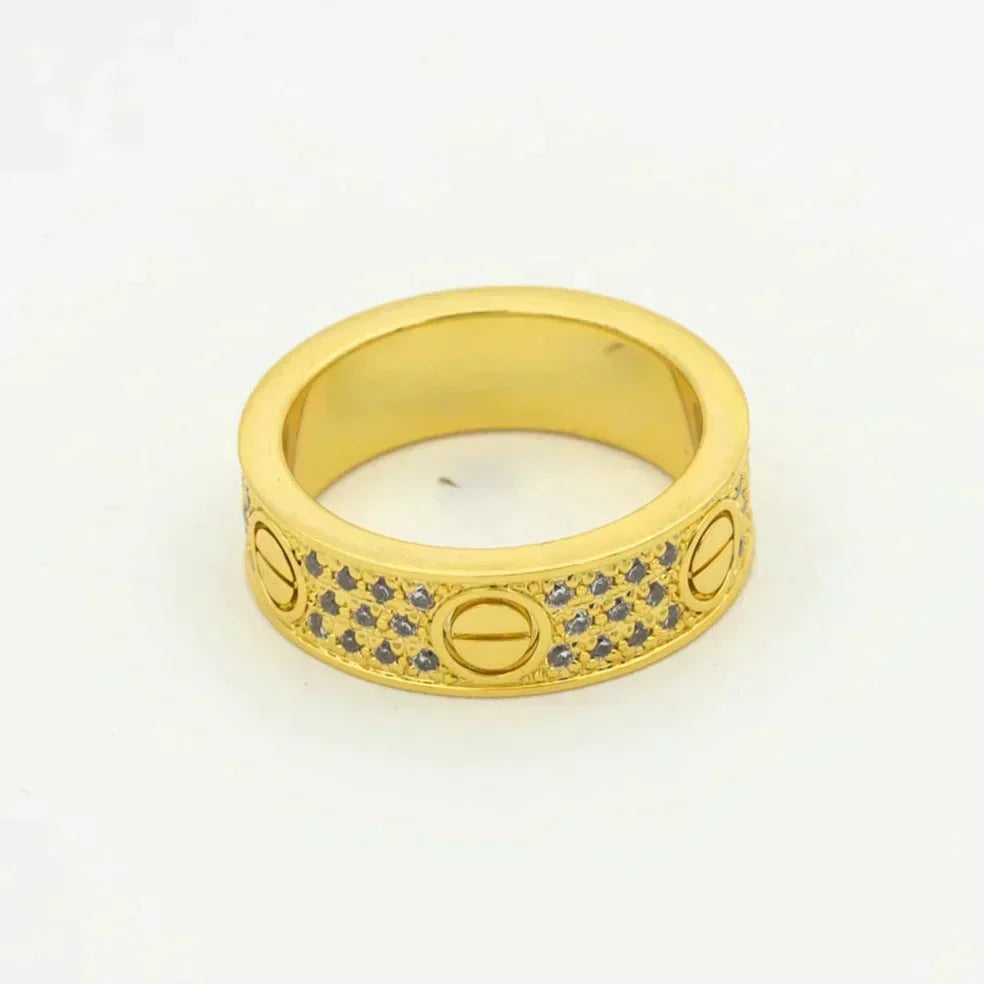 DIANA LOVE RING 6MM DIAMONDS PAVED