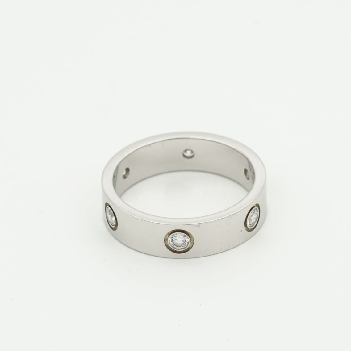 DIANA LOVE RING 5.5MM 6 DIAMONDS SILVER