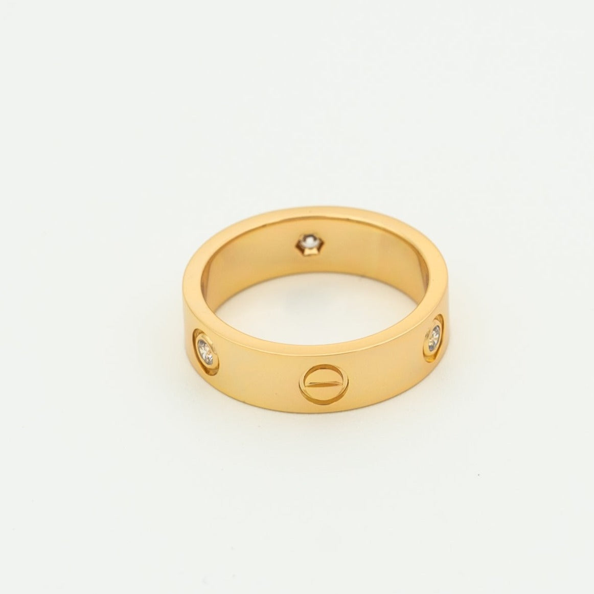 DIANA LOVE RING 5.5MM 3 DIAMONDS PINK GOLD