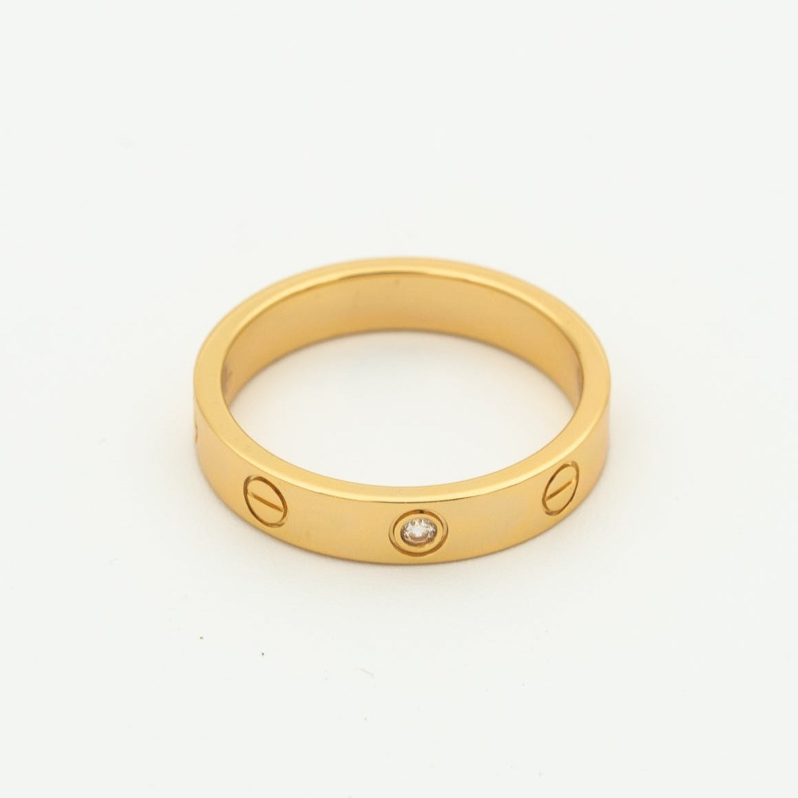 DIANA LOVE RING 4MM 1 DIAMOND PINK GOLD